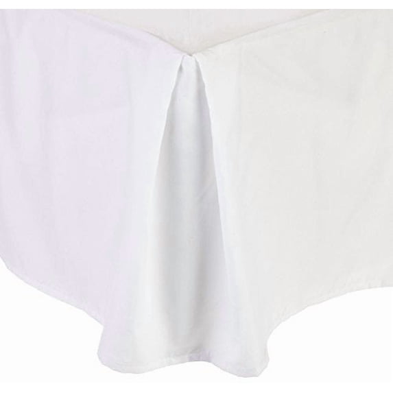 Elegant Comfort1500 Series Wrinkle & Fade Resistant Bed Skirt / Dust Ruffle - Pleated Tailored 14inch Drop, Full , White