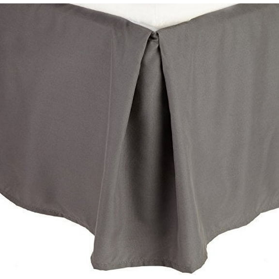 Elegant Comfort1500 Series Wrinkle & Fade Resistant Bed Skirt / Dust Ruffle - Pleated Tailored 14inch Drop, Queen, Grey