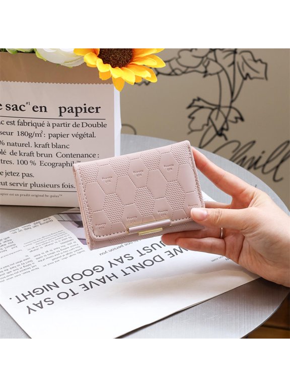 Elegant Compact Wallet Women's Three Fold Short Wallet Japan and Korea Small Multi-card Hasp Bag Female Portable Wallet Coin Purses