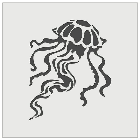 Elegant Compass Jellyfish Floating in the Ocean DIY Cookie Wall Craft Stencil - 11.5 Inch
