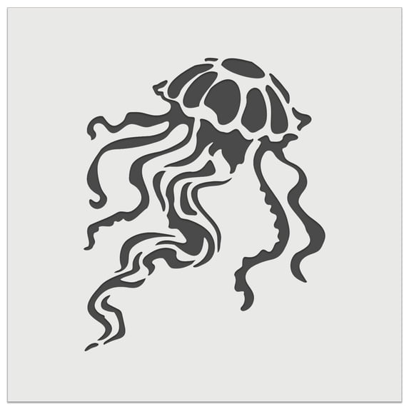 Elegant Compass Jellyfish Floating in the Ocean DIY Cookie Wall Craft Stencil - 3.5 Inch