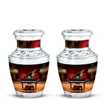 Elegant Concert Grand Piano Compact Elegance Urn for Adult Farewell - Unique Small Memorial for Lasting Memories Funeral Urns For Human Ashes - Memorial Urns 3 Inch, Set Of 2