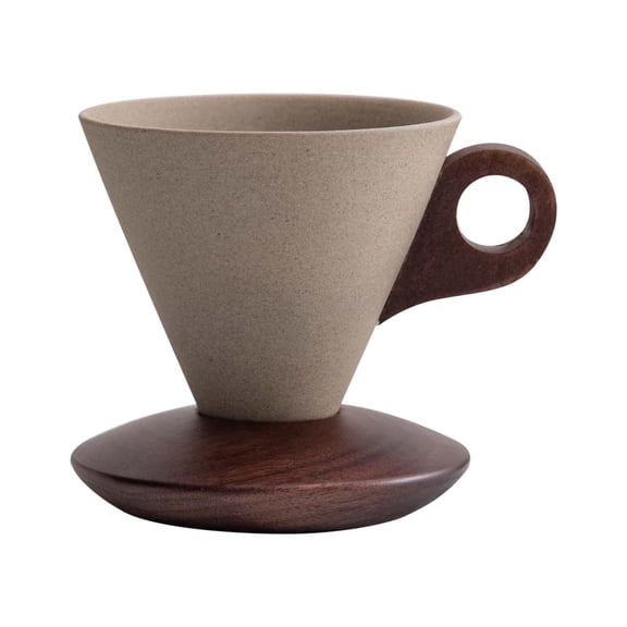 Elegant Conical Coffee Cup Home Drinking Cup Vintage Coarse Ceramic Coffee Cup Funnel-shaped Cup.