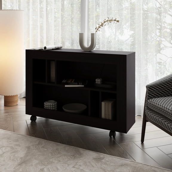 Elegant Console Table - 6-shelf Open Storage For A Utility Room Finish Fresh And Modern Look
