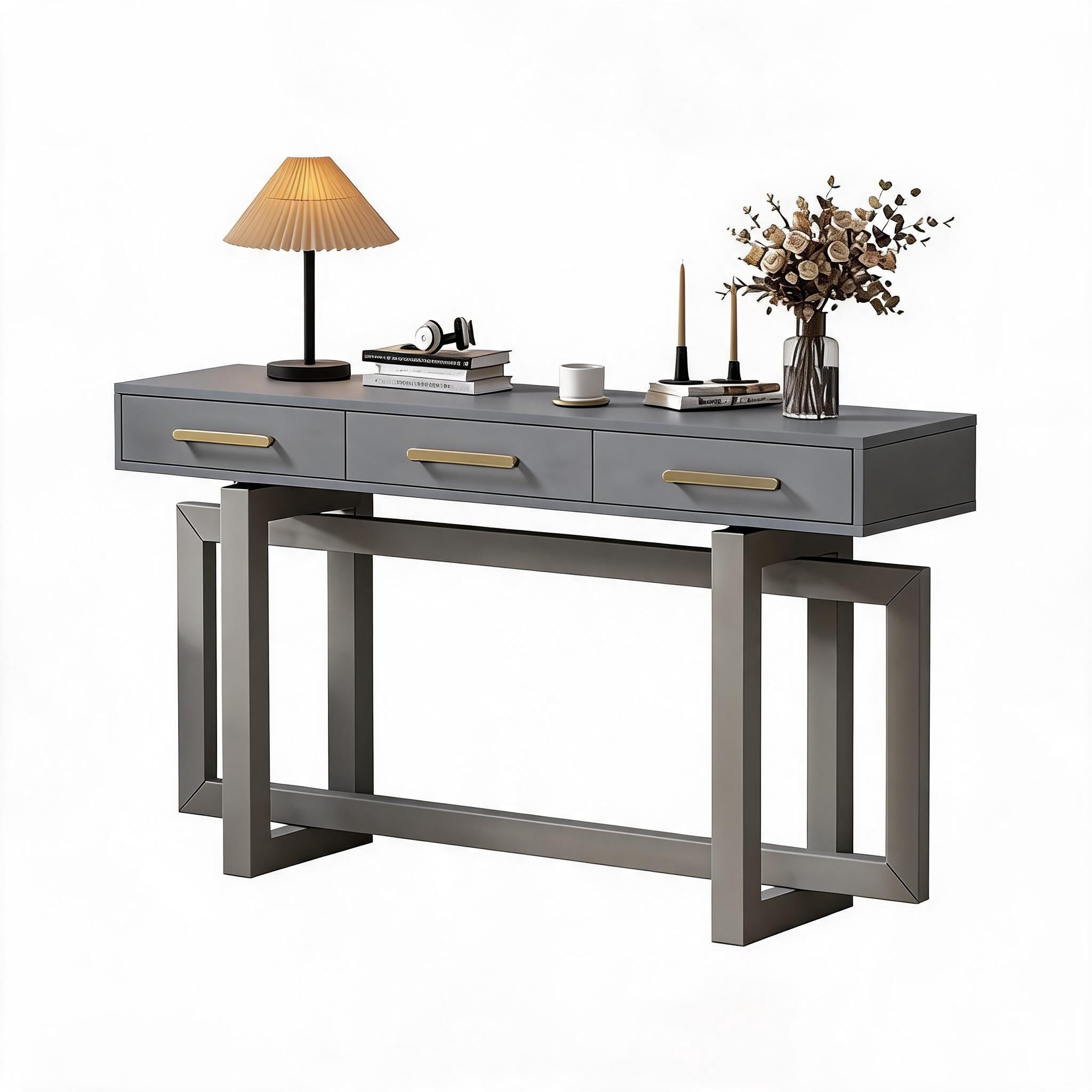 Elegant Console Table with Three Drawers, Extra Long Entryway Table for Entryway, Hallway, Living Room, Foyer, Corridor