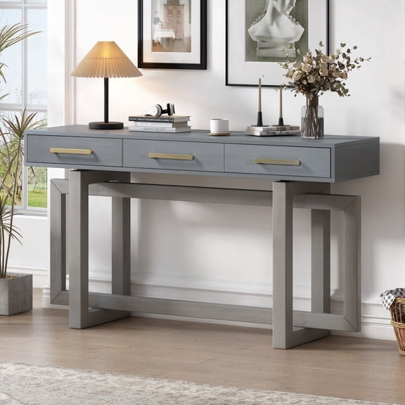 Elegant Console Table with Three Drawers - Extra Long for Entryways, Living Rooms, Halls & Corridors