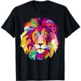 thumbnail image 1 of Elegant, Cool Lion Head Design with Bright Colorful T-Shirt, 1 of 5