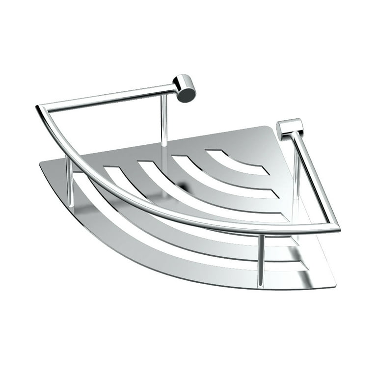 11 in. W Elegant Corner Shelf in Chrome 11 in. W Elegant Corner Shelf in Chrome