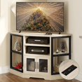 Elegant Corner TV Stand for TVs up to 55/50 Inch with Power Outlet