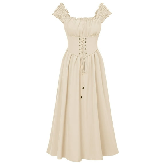 Elegant Corset Dress Summer Dress with Pockets for Women Sleeveless Mid-Length Cottage Style