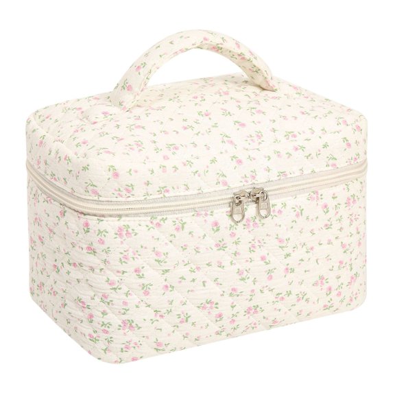 Elegant Cotton Fabric Toiletry Bag With Multiple Compartments Travel Essential