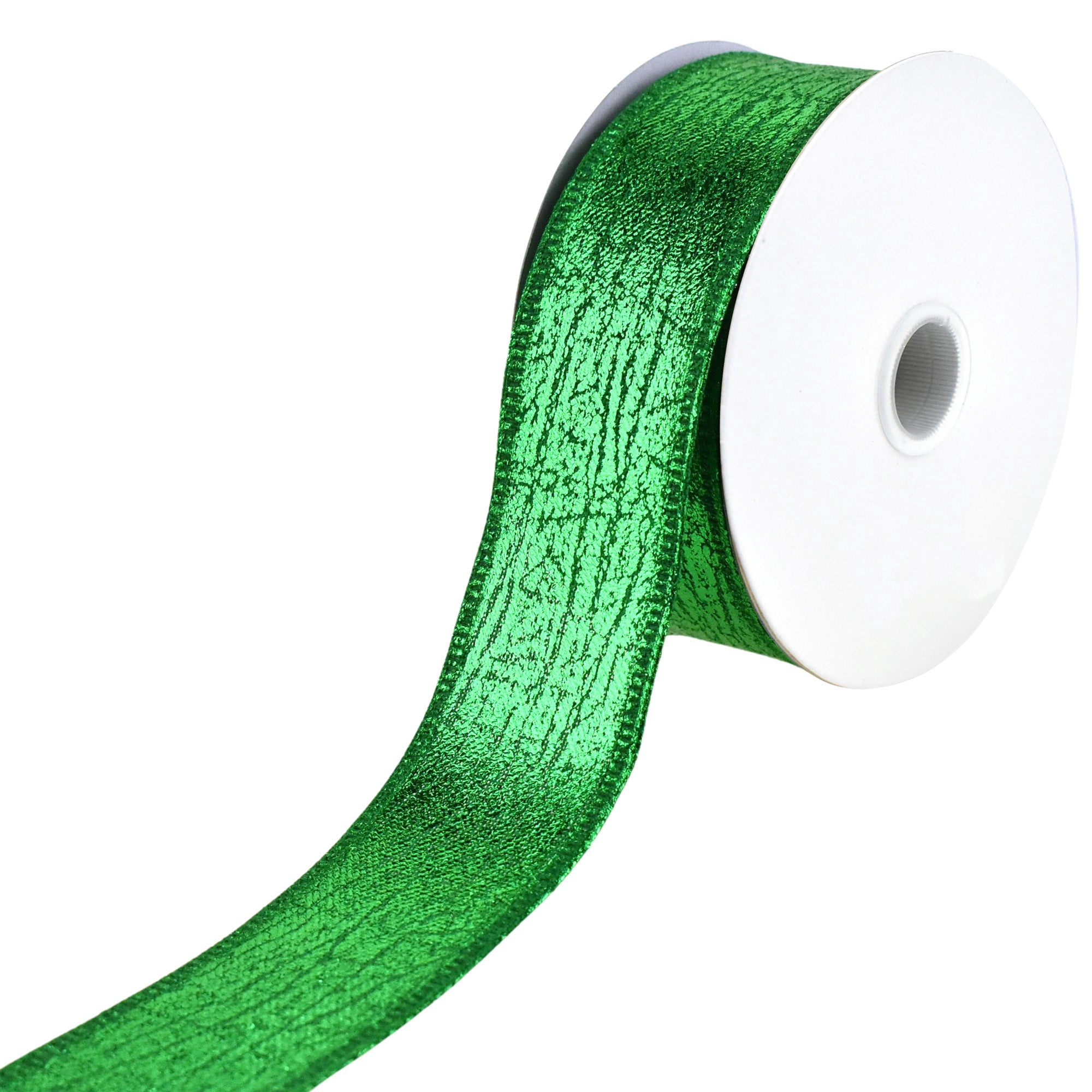 Emerald Green Gift Ribbon - Elegant Cracked Lam√© Wired, 1-1/2-Inch, 10 ...