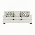 thumbnail image 1 of Modern Cream Chenille Fabric Sofa, 91"x43"x38"H, Solid Wood, Living Room Furniture, 1 of 11