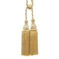 thumbnail image 1 of Elegant Criss Cross Double Curtain & Drapery Tassel Tieback, Tassel Length 10" (25cm), 30" Spread (76cm) (Style# TBIC2), Ivory Beige Gold #2523 (Yellow Gold, White Ivory, Light Beige) Set of 4, 1 of 2