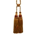 thumbnail image 1 of DECOPRO Elegant Criss Cross Double Curtain & Drapery Tassel Tieback, Tassel Length 10" (25cm), Spread 30" (76cm) # TBIC2, Burgundy Gold Red #1253 (Carmine Red, Yellow Gold, Dark Red) Set of 4, 1 of 2