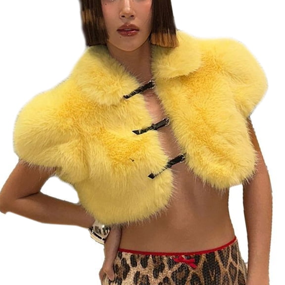 Elegant Cropped Artificial Furs Vest Sleeveless Design Winter Wear Soft Textured Women Outer Layer