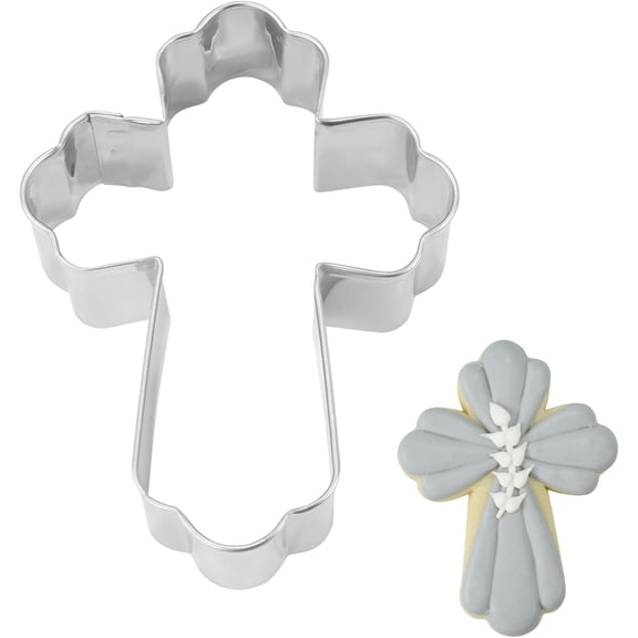 Elegant Cross Cookie Cutter. 3.5" Stainless Steel