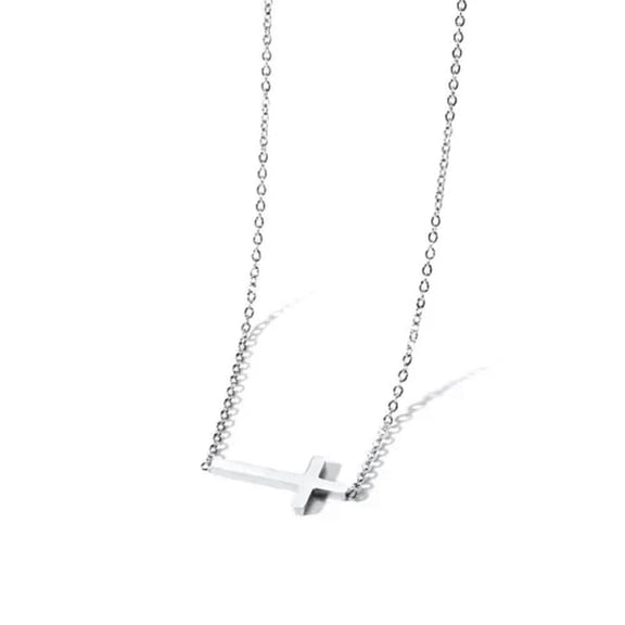Elegant Cross Women Choker Necklace Stainless Steel Chain Trendy Female Jewelry