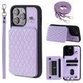 thumbnail image 1 of Elegant Crossbody Strap Wallet Case for Apple iPhone 15 Pro with Card Holder, Shockproof Purse Magnetic Closure Phone Cover with Wrist Strap for iPhone 15 Pro - Purple, 1 of 7