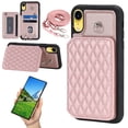 thumbnail image 1 of Elegant Crossbody Strap Wallet Case for Apple iPhone XR with Card Holder, Shockproof Purse Magnetic Closure Phone Cover with Wrist Strap for iPhone XR - Rosegold, 1 of 11