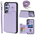 thumbnail image 1 of Elegant Crossbody Strap Wallet Case for Samsung Galaxy A14 5G with Card Holder, Shockproof Purse Magnetic Closure Phone Cover with Wrist Strap for Samsung Galaxy A14 5G - Purple, 1 of 10