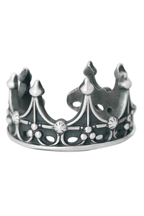 Elegant Crown Opening Rings Adjustable Alloy Vintage Jewelry for Women Fashion