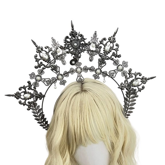 Elegant Crowned Hairpiece Exaggerated Hairstyle Hairband Photo Props For Themed Parties And Photoshoots