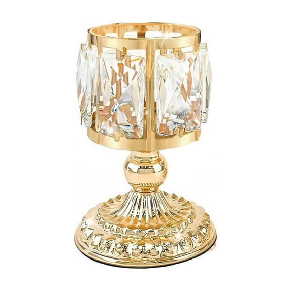Elegant Crystal Candle Holder for Weddings, Parties, and Home Decor – Versatile Wrought Iron Design with Dazzling Light Reflection, Perfect for Creating Ambiance and Celebrations