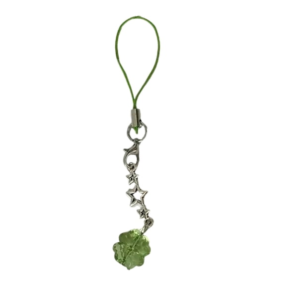 Elegant Crystal Clovers Phone Accessory Youthful Crystal Four Leaf Clovers Phone Hanging Charm Stylish Phone Charm