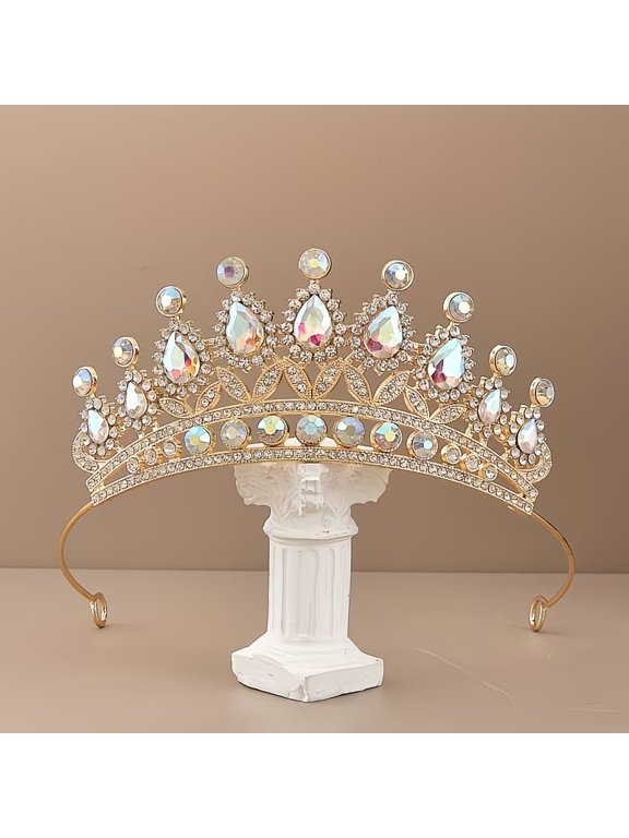 Elegant Crystal Crown Headband for Women Sparkling Bridal Hair Accessory for Weddings Proms and Special Events