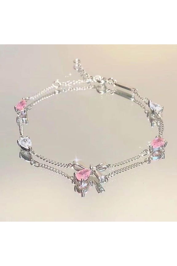 Elegant Crystal Flowers Bracelet For Women Sweet Girl Moon T0T Bow Blossom