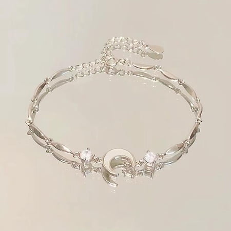 LUVCLS Elegant Crystal Flowers Bracelet For Women Sweet Girl Moon T0T Bow Blossom