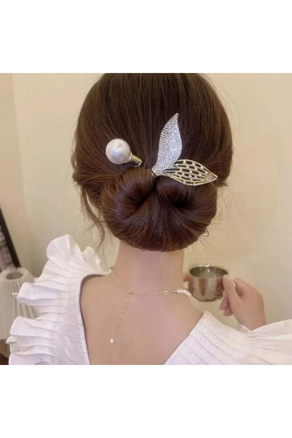 Elegant Crystal Hair Bun Maker Tool, French Hairstyle Curler, Non-Slip Hold for All Hair Types, 36cm Length