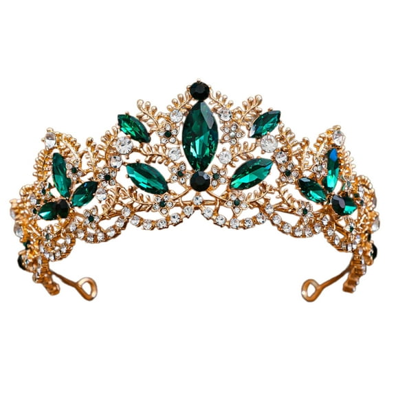 Elegant Crystal Rhinestones Crowned Headwear for Weddings and Pageants Unique Design Headwear Props for Women and Girls