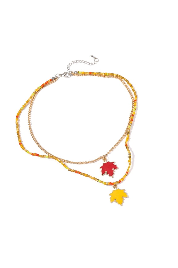 Elegant Crystals Maple Leaf Necklace Decoration for Trendy Women Ideal for Nature Lovers and Fashion Enthusiasts