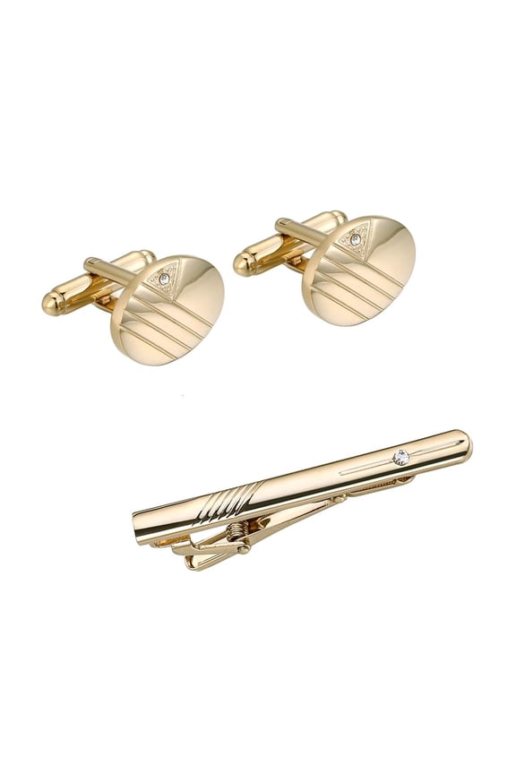 Mens Wedding Cufflinks with Tie Clip Business Meeting Cuff Stud Tie Pin 3PCS
