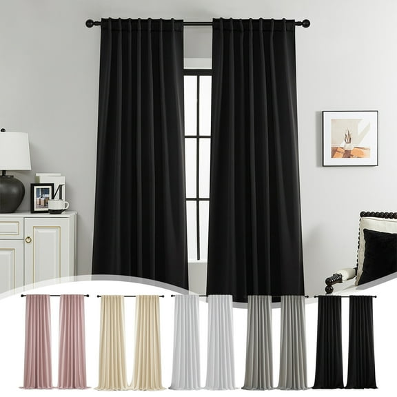 Elegant Curtain Panel Pair Overlay for Bedroom Window Decor with Blackout Lining for Privacy and Light Control in Home Living Spaces Akmoler