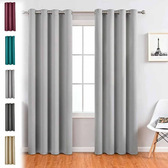 Elegant Curtain Panel Pair with Round Hole Design for Bedroom Window Decor and Light Filtering Stacking Curtains for Modern Home Living Spaces Akmoler