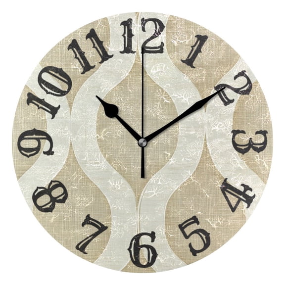 Elegant Curve Wall Clock 10 inch Non-Ticking Easy to Read Decorative Clocks for Home Bedroom Living Room