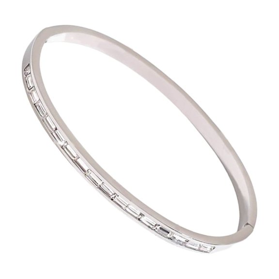 Elegant Curved Bangle Stainless Steel Jewelry Everyday Wear Unisex Accessory