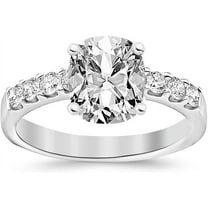 Elegant Cushion Cut Diamond Ring 2 Ct Certified Moissanite Set Engagement Ring 14K White/Yellow/Rose Gold Bridal Promise Ring