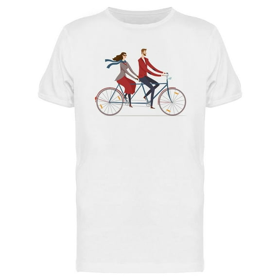 Elegant Cyclist Couple T-Shirt Men -Image by Shutterstock, Male XX-Large