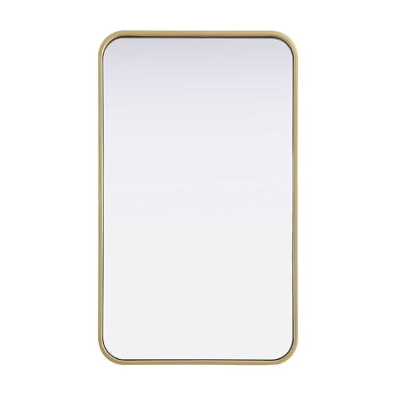 Elegant D?cor Contour Metal Rectangle Mirror 18x30 in Brass