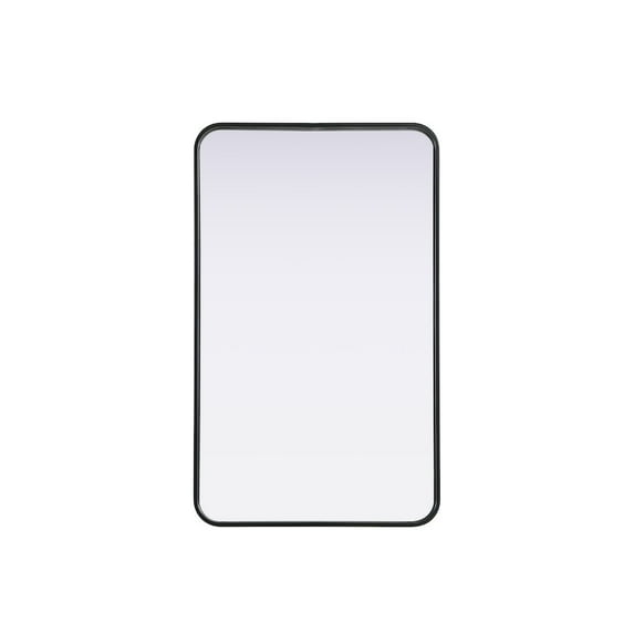 Elegant Decor Contour Metal Rectangle Mirror 22x36 in Black