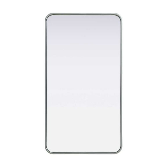 Elegant D?cor Contour Metal Rectangle Mirror 22x40 in Silver