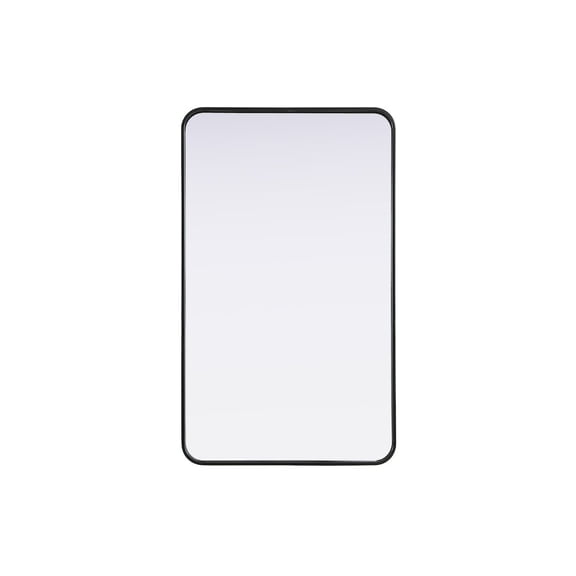Elegant Decor Contour Metal Rectangle Mirror 24x40 in Black