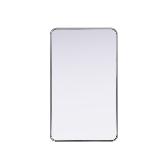 Elegant Decor Contour Metal Rectangle Mirror 24x40 in Silver