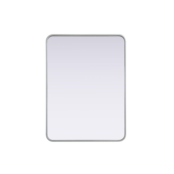 Elegant Decor Contour Metal Rectangle Mirror 27x36 in Silver