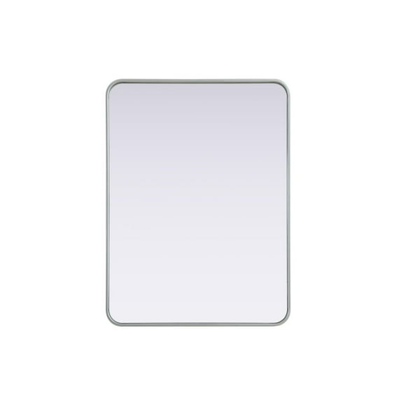 Elegant Decor Contour Metal Rectangle Mirror 27x36 in Silver