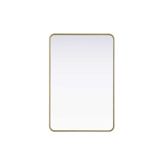 Elegant D?cor Contour Metal Rectangle Mirror 28x42 in Brass